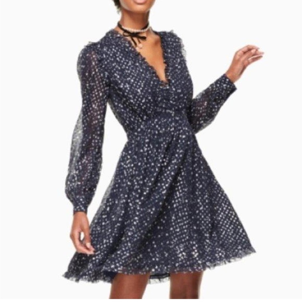 Kate Spade Navy and White Long Sleeve Dress - Picture 5 of 7